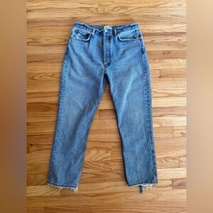 Agolde Light Blue High-Rise Straight Jeans